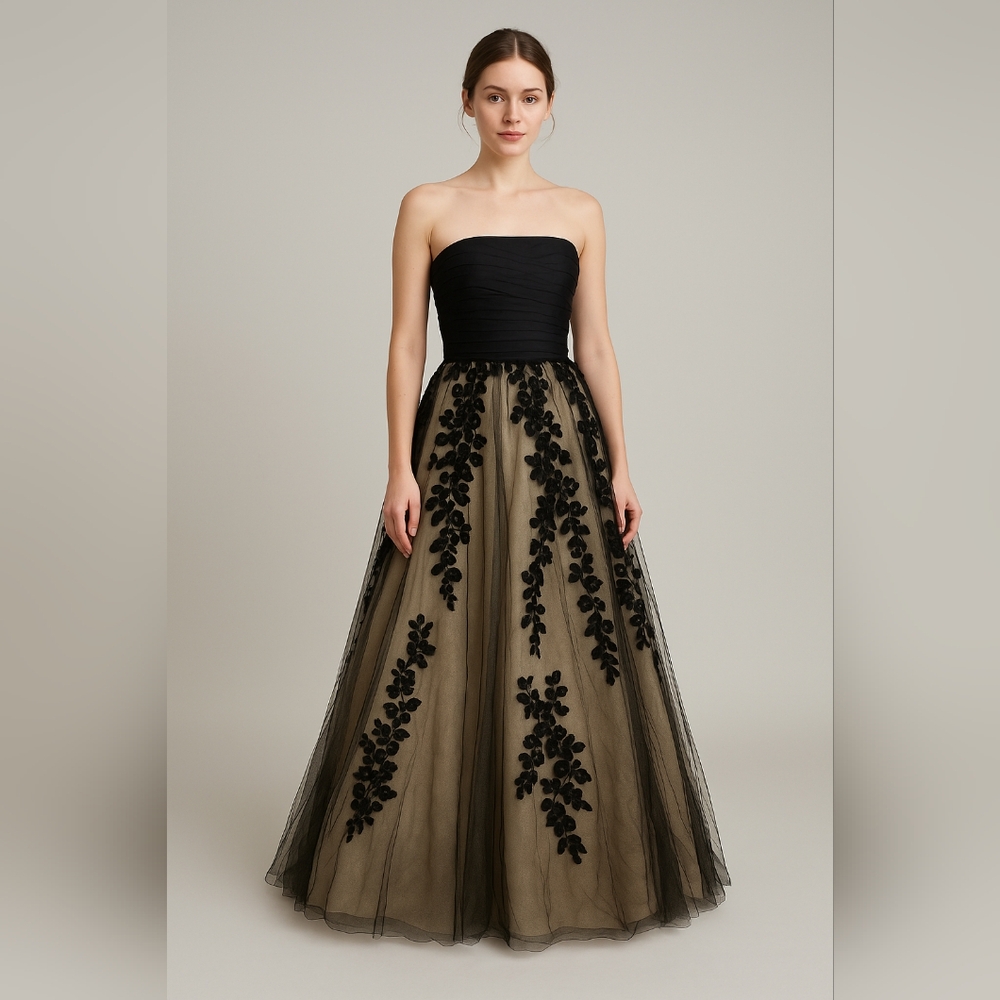 Basix Black Label Strapless Gown Dress Size 8 - Picture 16 of 16
